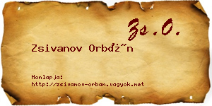 Zsivanov Orbán névjegykártya